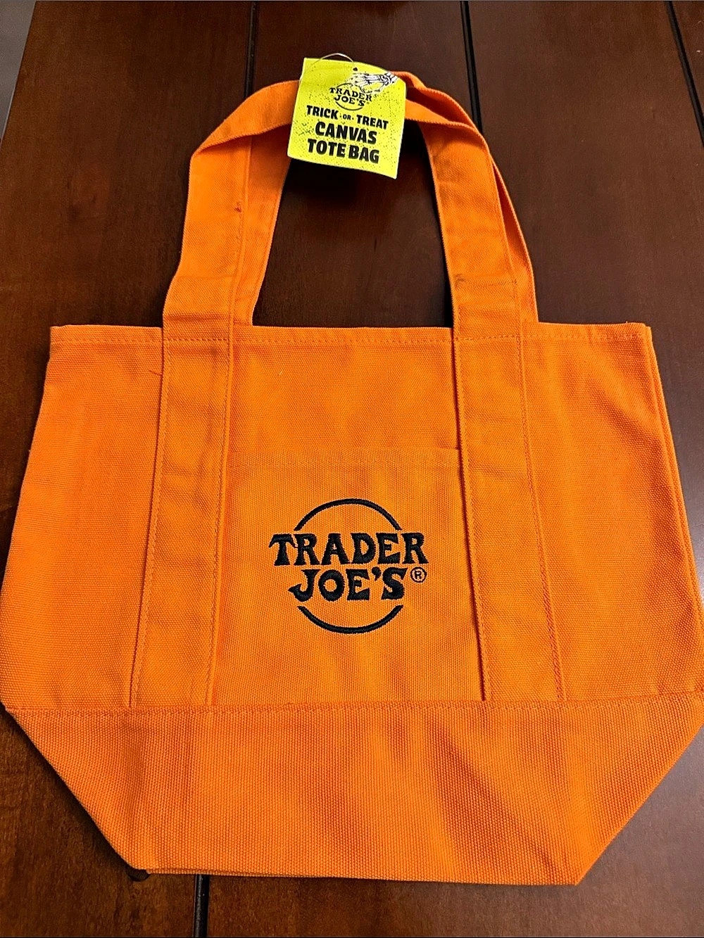 Trader Joe's Trick-or-Treat Canvas Tote Bag Orange Canvas Tote NWT